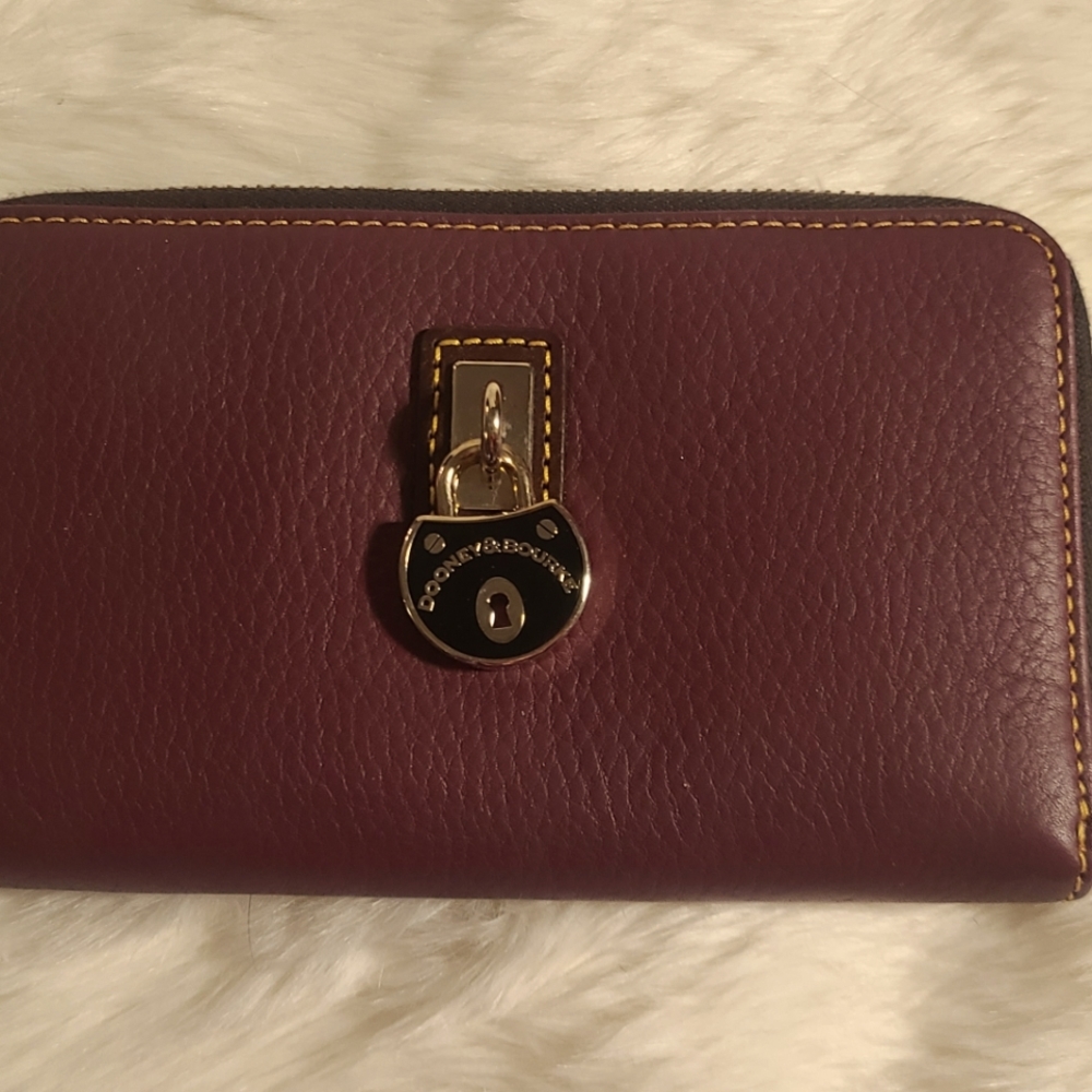 Dooney & Bourke purple leather zip around wallet